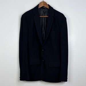 John Varvatos Knit Blazer Men Medium Black Cotton Unstructured Half Lined Jacket